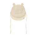 HutteliHut - Mušelínový klobúčik s uškami CREAM