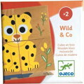 Djeco - Drevené puzzle kocky: Kamaráti z divočiny
