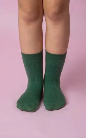Lamama - Detské ponožky z bio bavlny vrubkované - zelené 