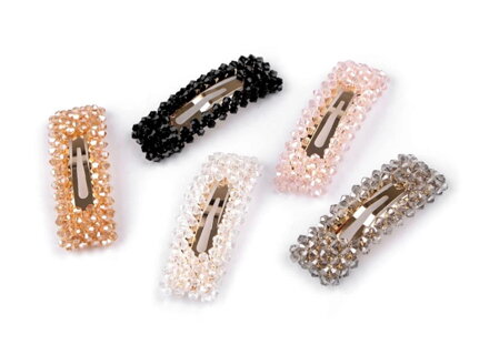 Perličkové sponky do vlasov - biela 2ks