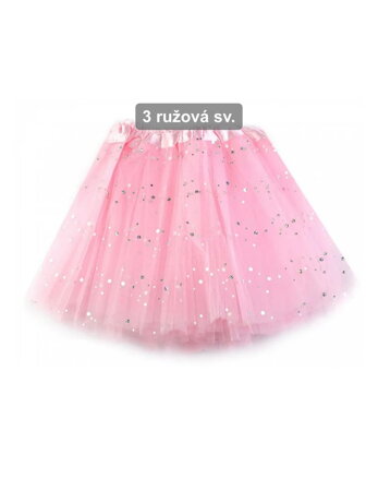Detská tutu suknička - svetloružová trblietavá 2-6rokov