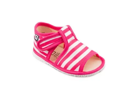 RAK - Papučky s otvorenou špičkou - ružový pásik