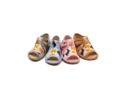 RAK - Papučky s otvorenou špičkou - sivé mačky