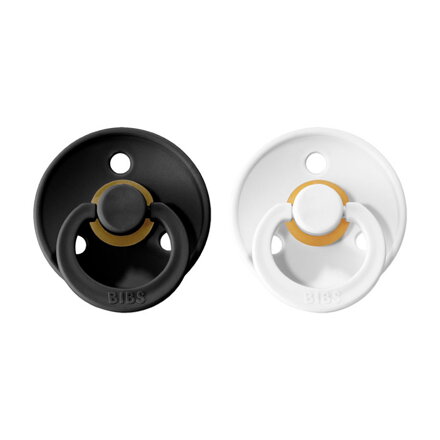 BIBS Colour 2 - cumlíky z prírodného kaučuku 2ks - (Black / White)