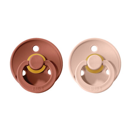 BIBS Colour 1 - cumlíky z prírodného kaučuku 2ks - (Woodchuck / Blush)