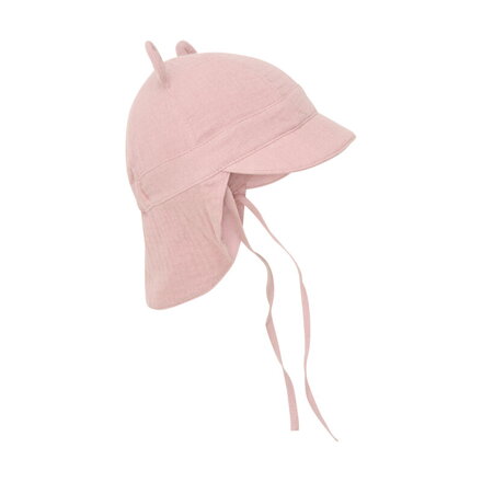 HutteliHut - Mušelínový klobúčik s uškami ROSE