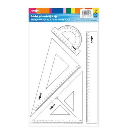 Sada pravítok - 4 ks, transparentná