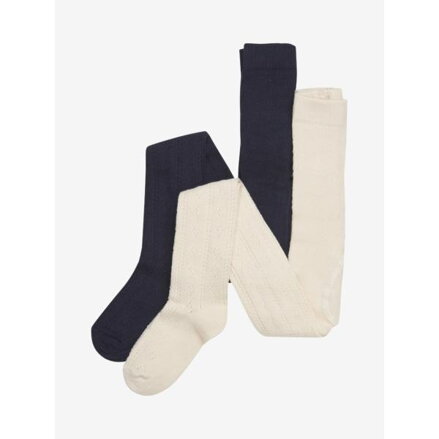 Minymo - Detské pančuchy  2-pack - tmavomodrá a biela