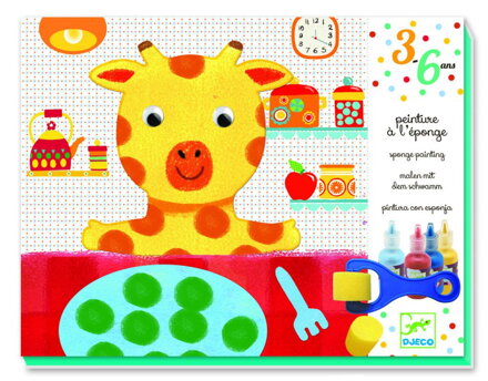 Djeco -  Maľovanie so špongiami: Dobrodružstvá s plyšovými hračkami.