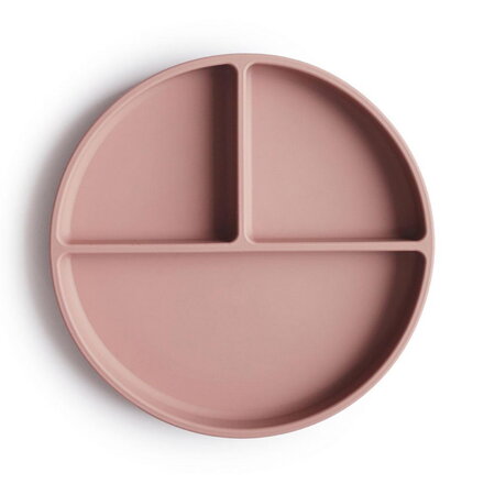 Mushie - Silikónový tanier s prísavkou - ružová