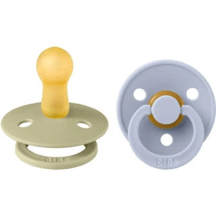 BIBS Colour 2 - cumlíky z prírodného kaučuku 2ks - (Khaki / Dusty Blue)