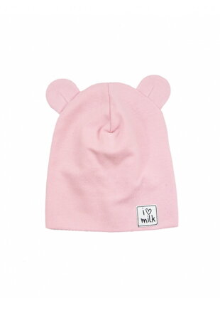 I LOVE MILK -  Čiapka macko - ružová