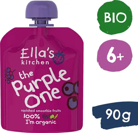 Ella's Kitchen - BIO PURPLE ONE ovocné pyré s čiernymi ríbezľami (90 g) 