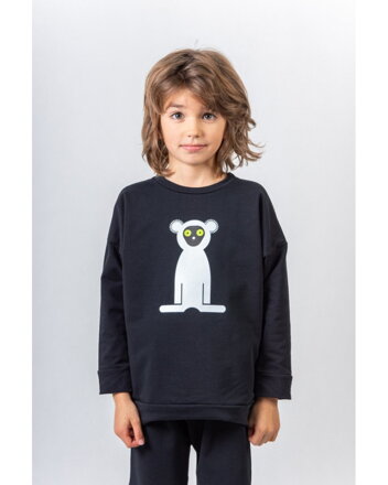 Lemur - Detská Mikina čierna Lemur