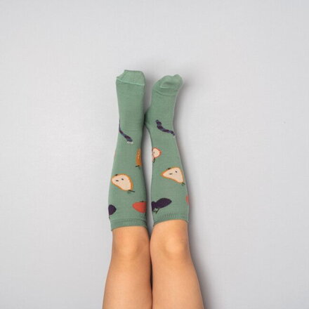 MOE - Detské podkolienky - zelené Ovocie