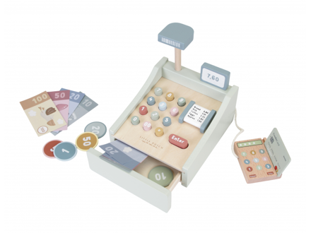 Little Dutch - Pokladňa so skenerom a čítačkou kariet drevená
