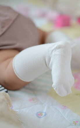 Lamama - Detské ponožky z bio bavlny - biela