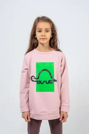 Lemur - Detská Mikina STEGOSAURUS Ružová