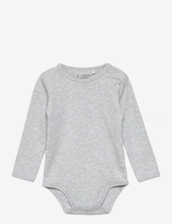 Fixoni - Detské body s dlhým rukávom - sivé