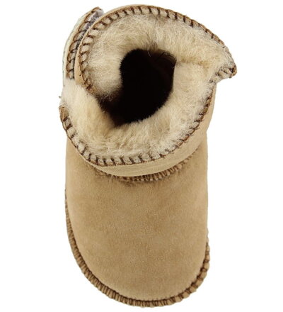 Enfant  - detské capačky z jahňacej kože HNEDÉ