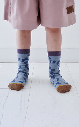 Lamama - Detské ponožky z bio bavlny - modrý leopard 