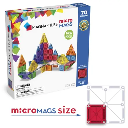 Magna - Tiles: Magnetická stavebnica microMAGS Deluxe Set 70 dielov