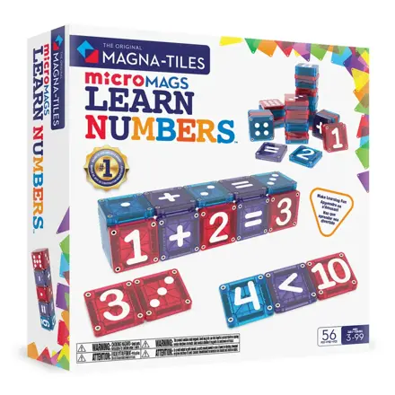 Magna-Tiles Magnetická stavebnica microMAGS Learn Numbers 56 dielov