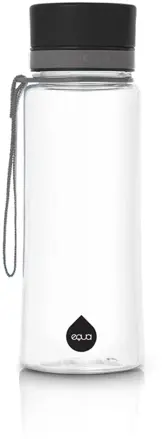 My Equa  - fľaša 600ml - priesvitná s čiernym vrchnákom