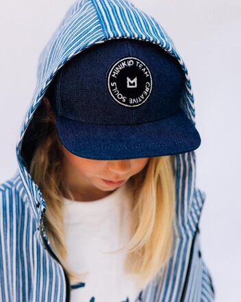 Minikid - Šiltovka JEANS Snapback tmavomodrá