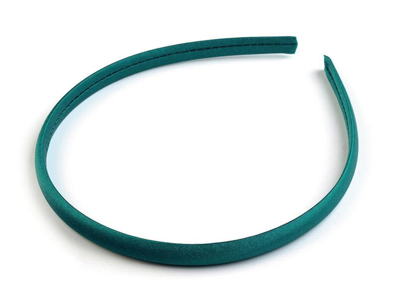 Saténová čelenka do vlasov - tmavozelená