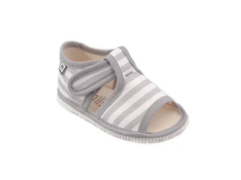 RAK - Papučky s otvorenou špičkou - šedý pásik