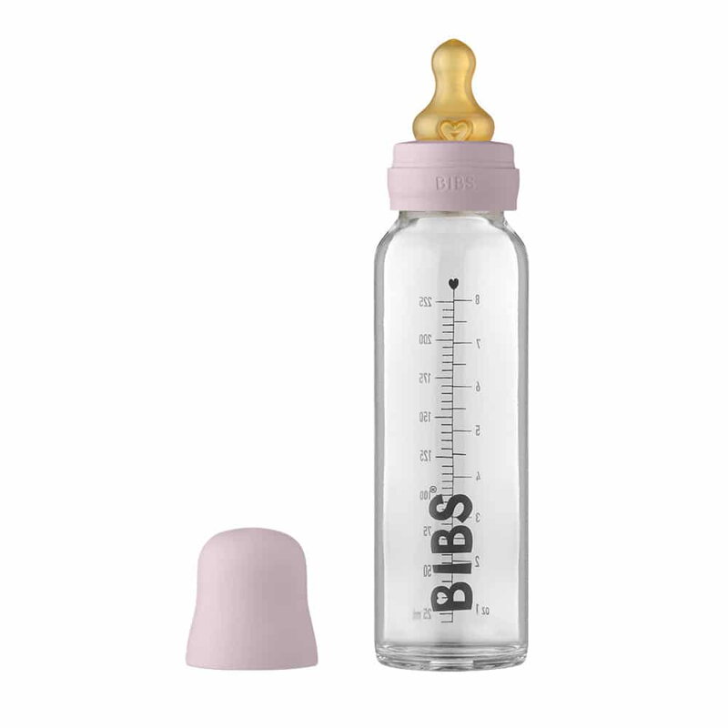 BIBS - Baby Bottle sklenená fľaša 225ml - ružová/blush