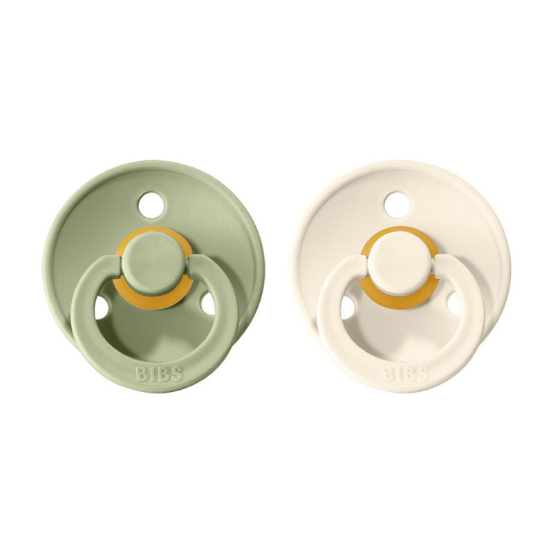 BIBS Colour 2 - cumlíky z prírodného kaučuku 2ks - (Sage / Ivory)