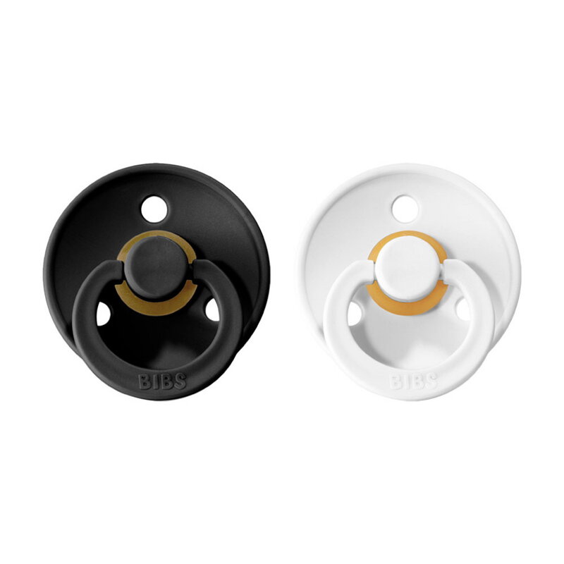 BIBS Colour 2 - cumlíky z prírodného kaučuku 2ks - (Black / White)