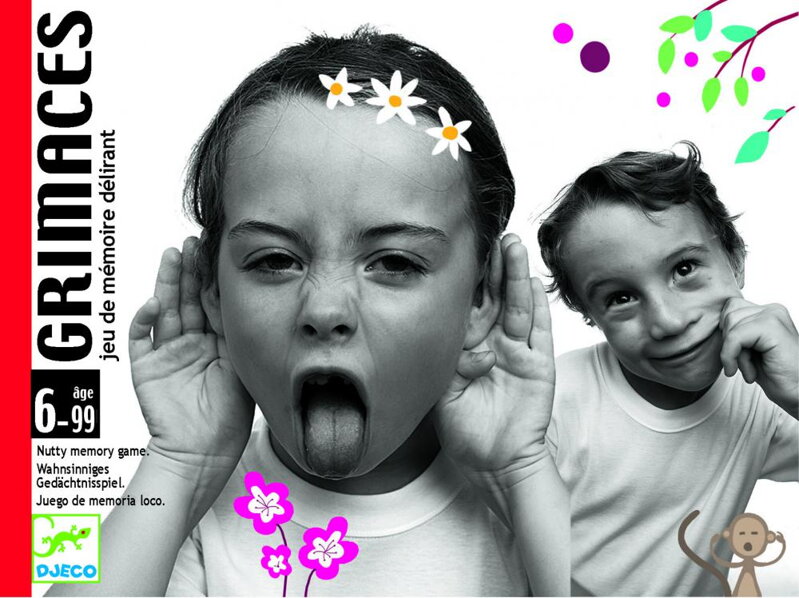 Djeco -Grimaces : Grimasy  bláznivá pamäťová kartová hra