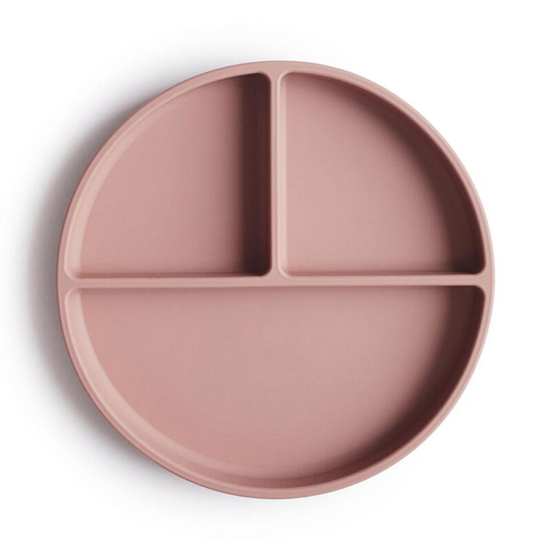 Mushie - Silikónový tanier s prísavkou - ružová