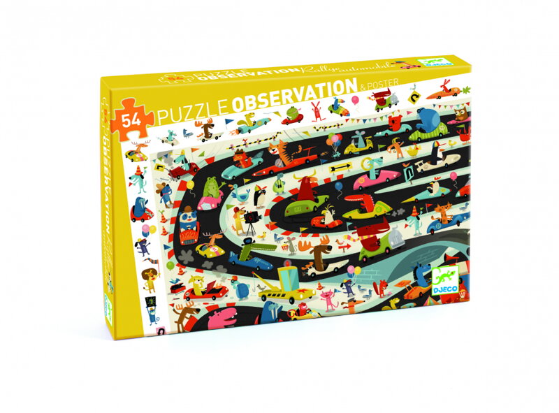 Djeco - Objavovacie puzzle: Automobilové preteky