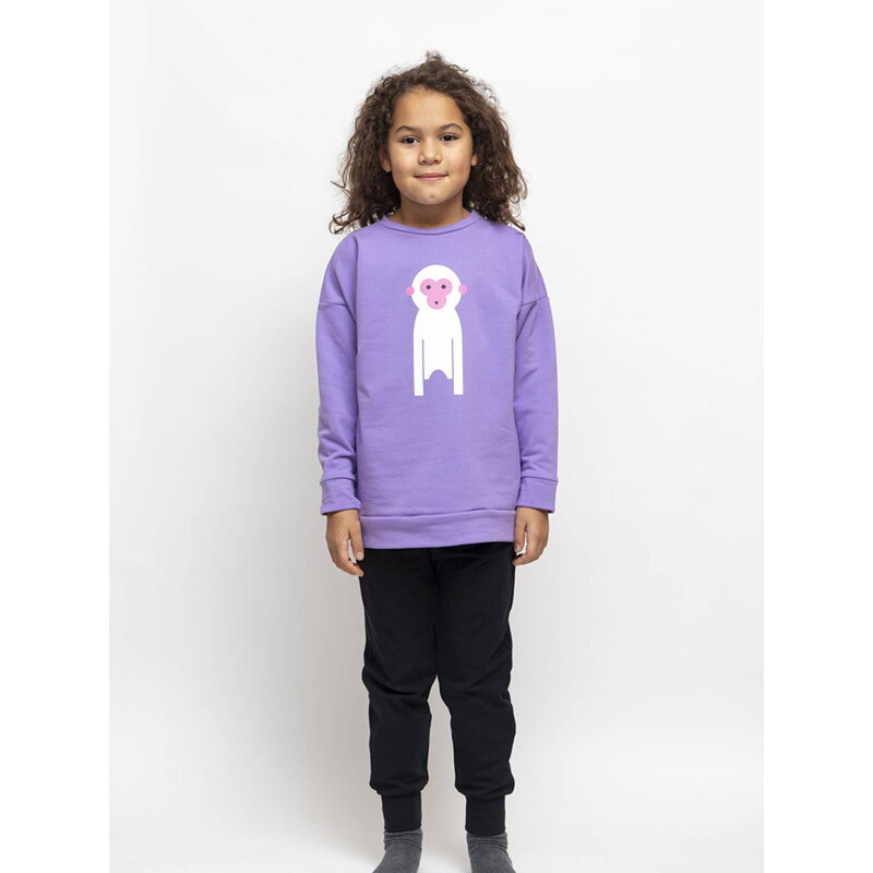 Lemur - Detská mikina fialová Opica