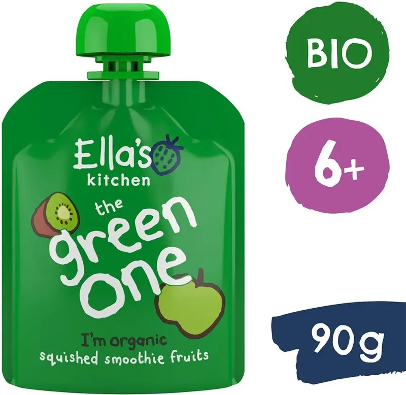 Ella's Kitchen - BIO GREEN ONE ovocné pyré s kiwi s jablkom a banánom (90 g) 
