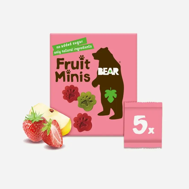 BEAR Fruit Minis jahoda a jablko, 100 g