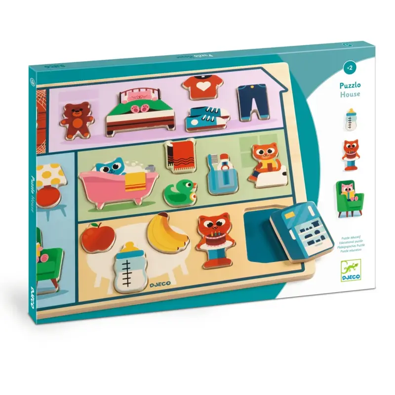 Djeco - Drevené edukačné puzzle Dom