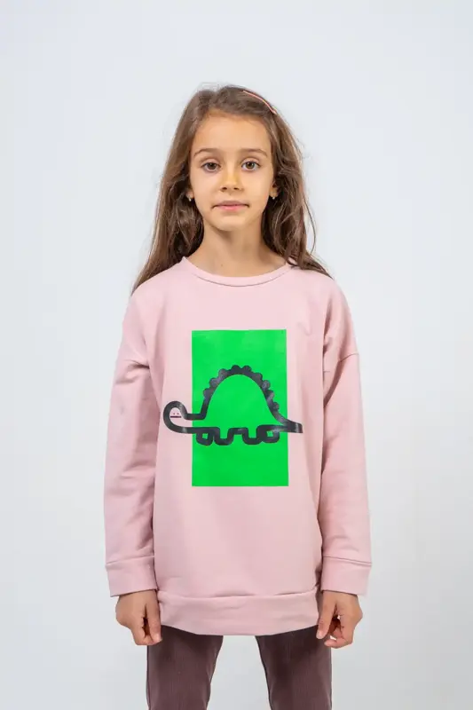 Lemur - Detská Mikina STEGOSAURUS Ružová