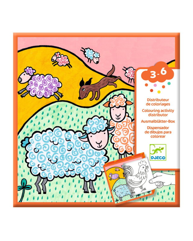 Djeco - Farma: 20 maľovaniek v dávkovacej škatuli 