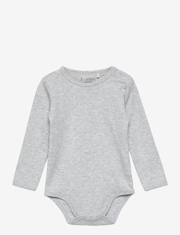 Fixoni - Detské body s dlhým rukávom - sivá