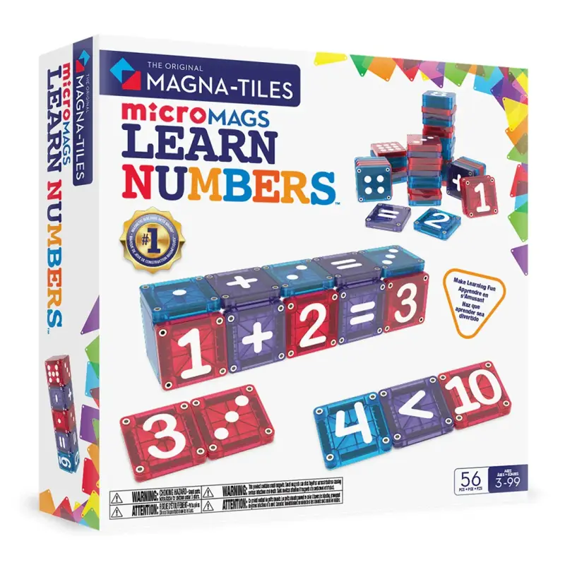 Magna-Tiles Magnetická stavebnica microMAGS Learn Numbers 56 dielov