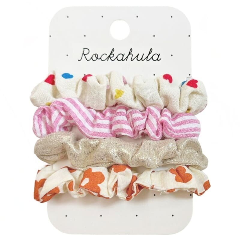 Rockahula - Gumičky do vlasov Scrunchie Rainbow Hearts