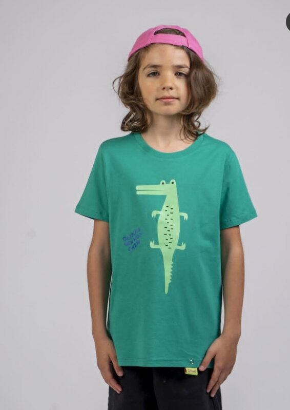 Lemur - Detské Tričko KROKODÍL zelené