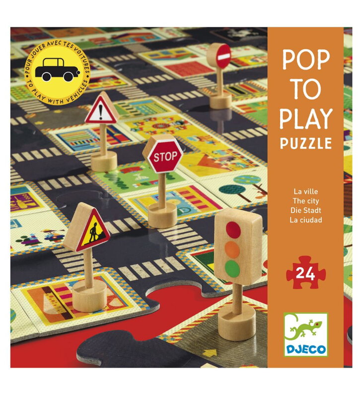 Djeco - Pop To  Play puzzle: Mesto 